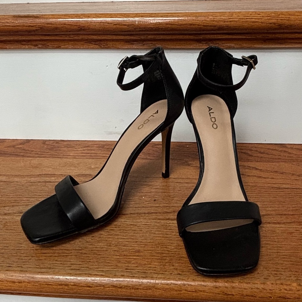 ALDO Black Ankle Strap Heels